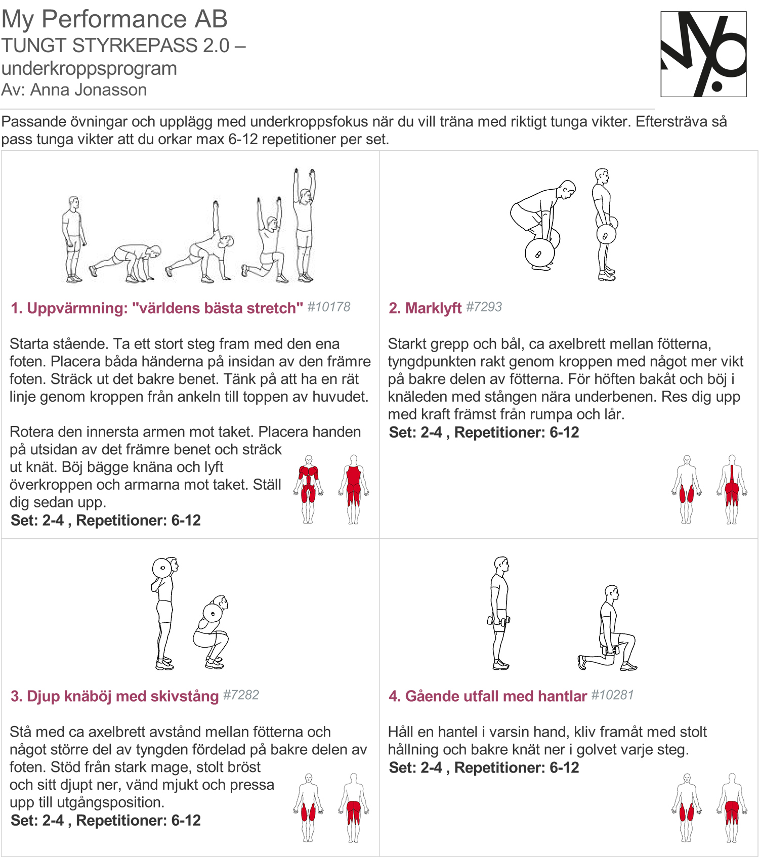 tungt styrketräningsprogram