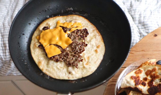 smashed tortilla burger