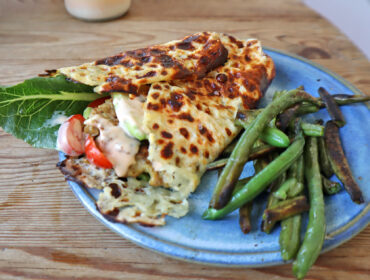 kycklingburgare i kesotortillia