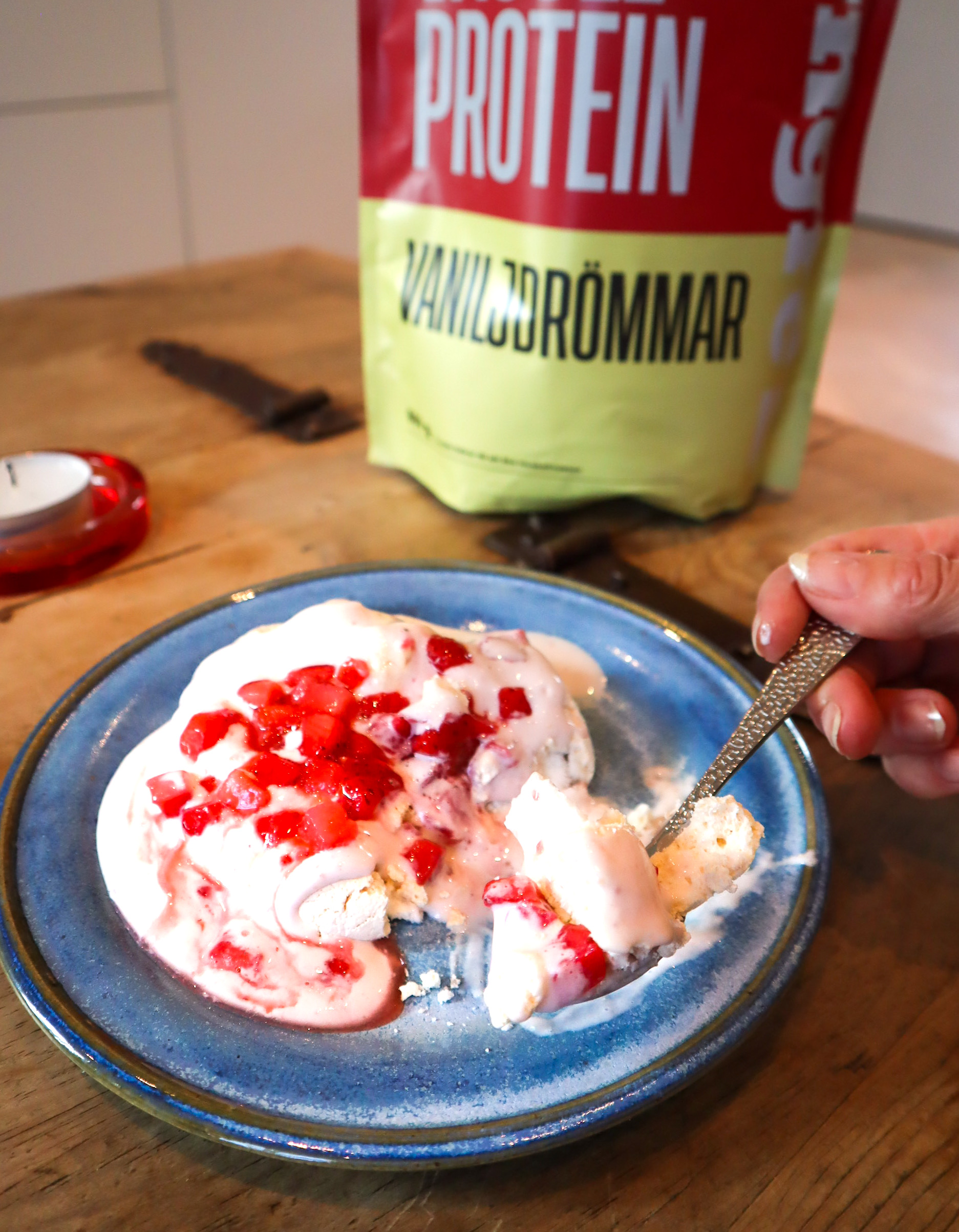 Sockerfria mini pavlovas