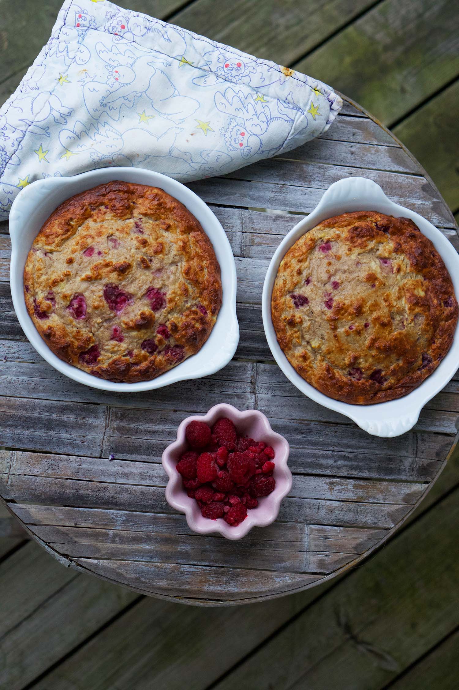 Ugnsbakad gröt hallon