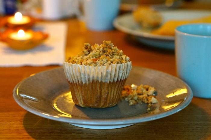 Rabarbermuffins med crumble