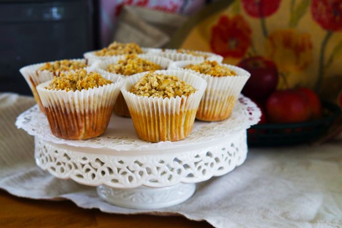 Äppelmuffins med crumble