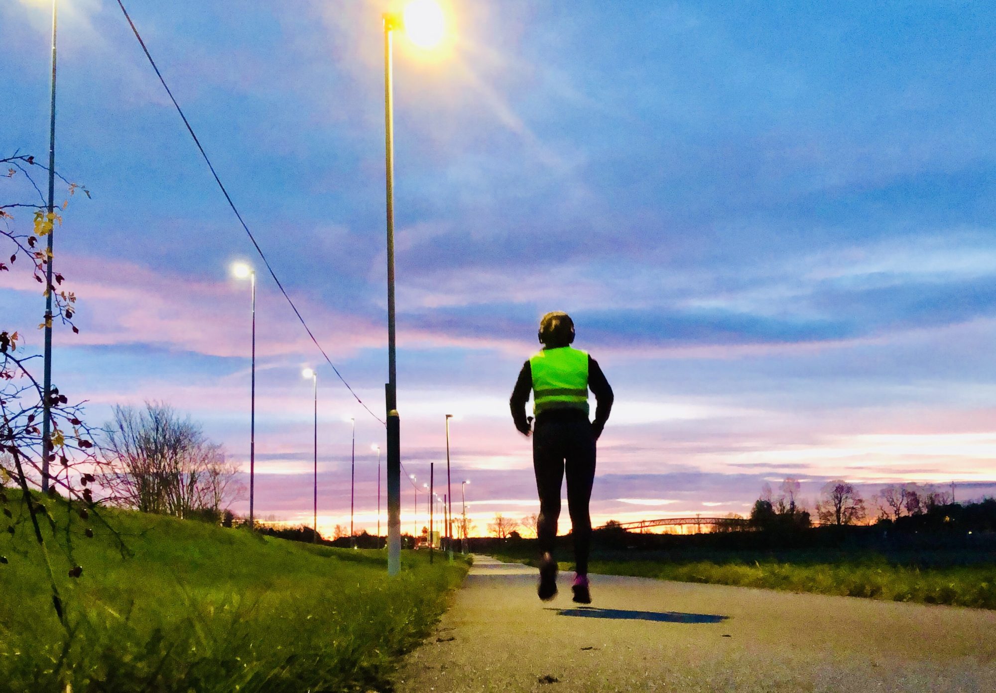 Löpning i soluppgång, november