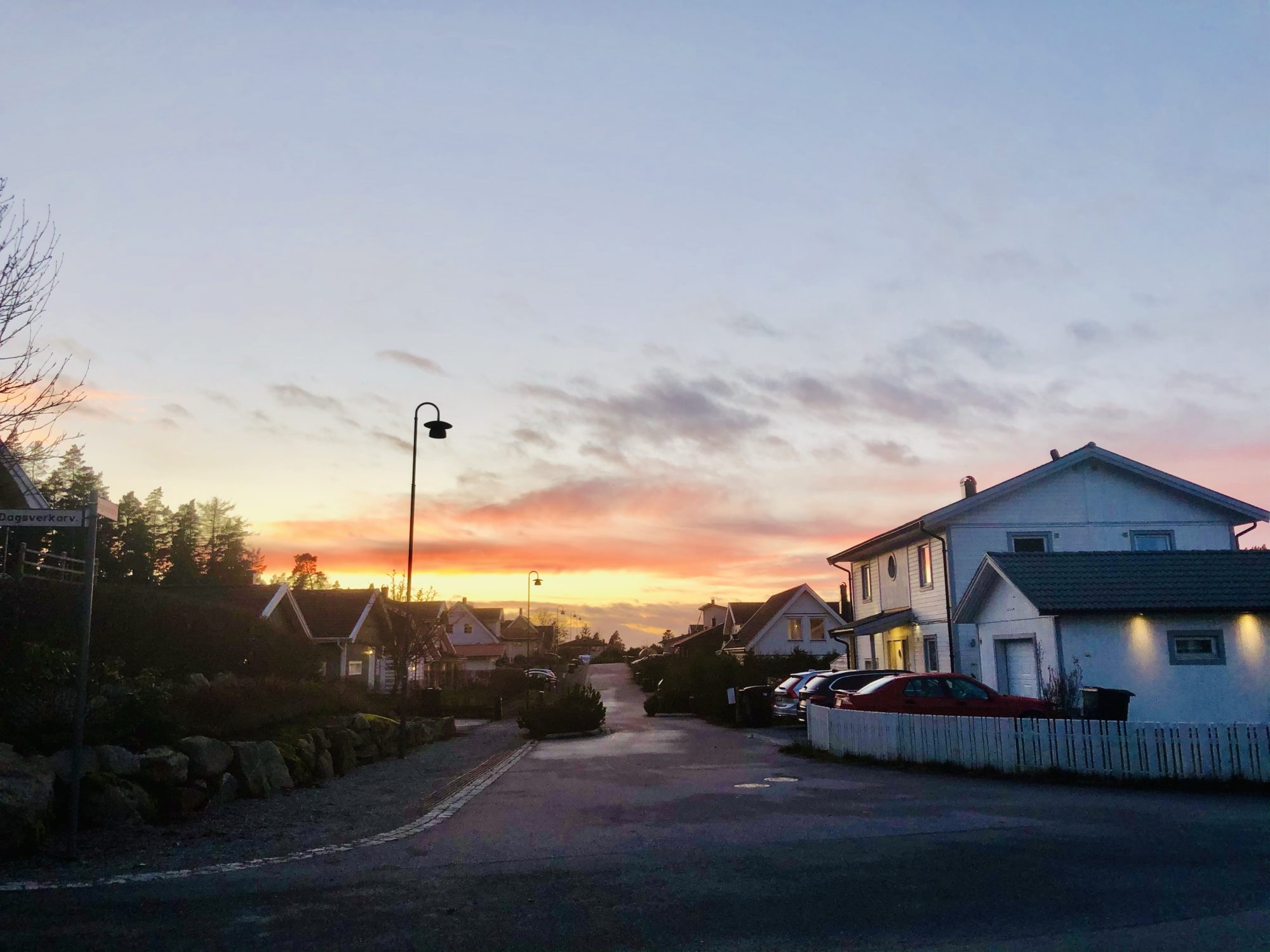 Promenad vid solnedgång