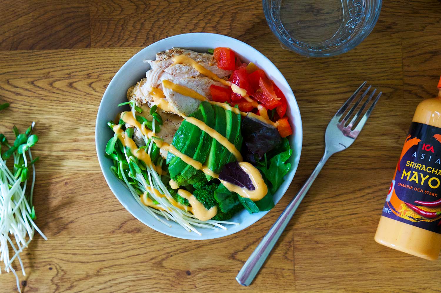 Pokébowl med kyckling recept