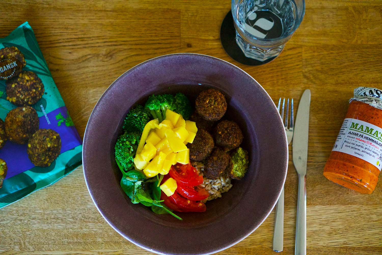 Bra halvfabrikat - falafel, havreris och ajvar