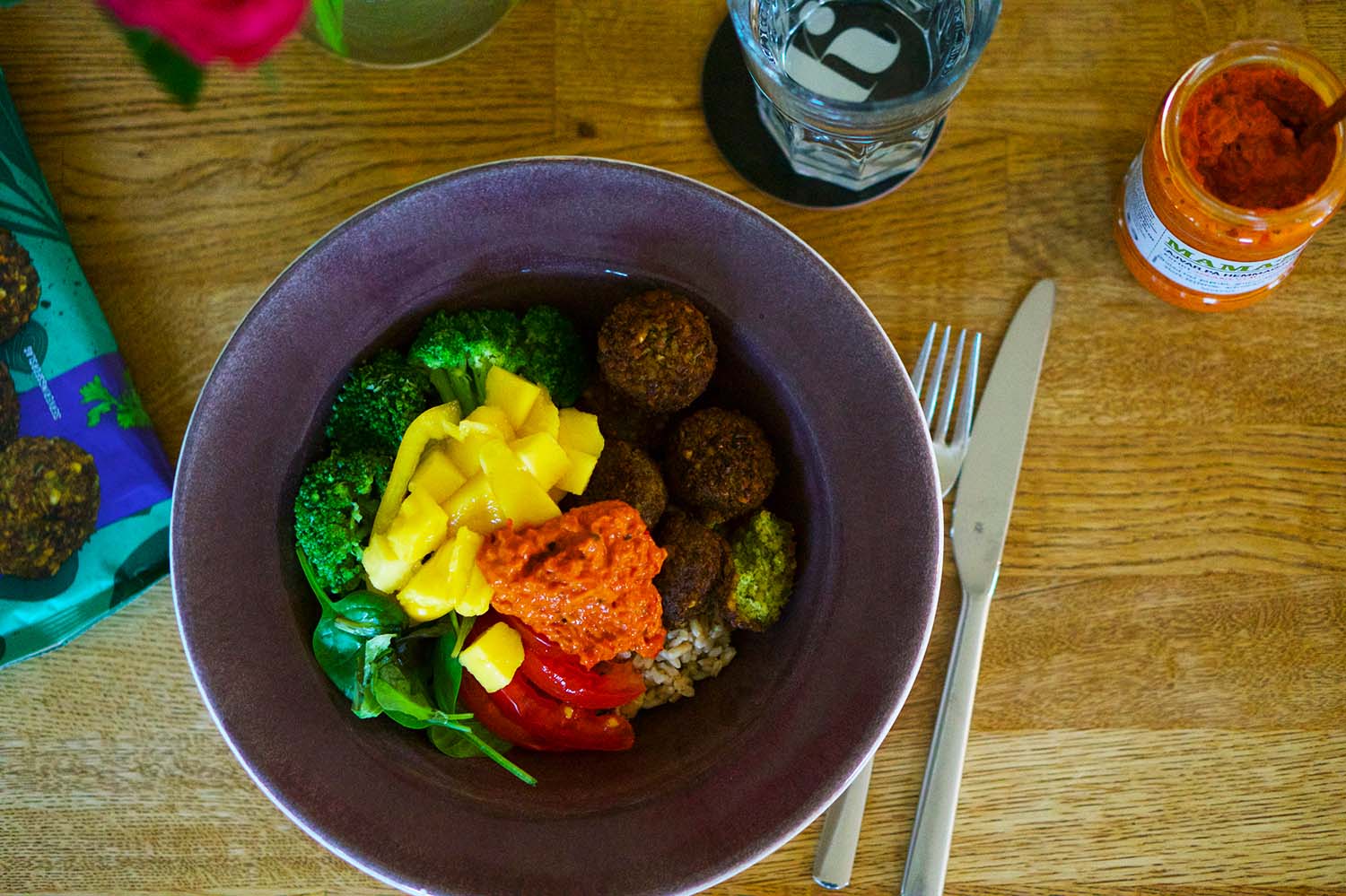 Bra halvfabrikat - falafel, havreris och ajvar