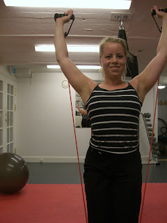 Axelovning-ovan-huvudet-med-traningsrem - Axelpress ovan huvudet - Tips på styrkeövning