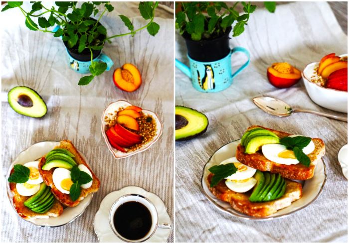 Ägg och avokadomacka till frukost