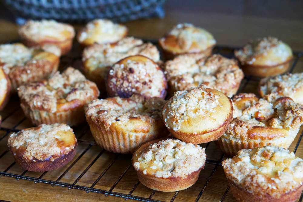 Äppelmuffins med crumble