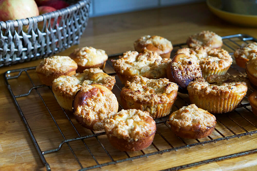 Äppelmuffins med crumble