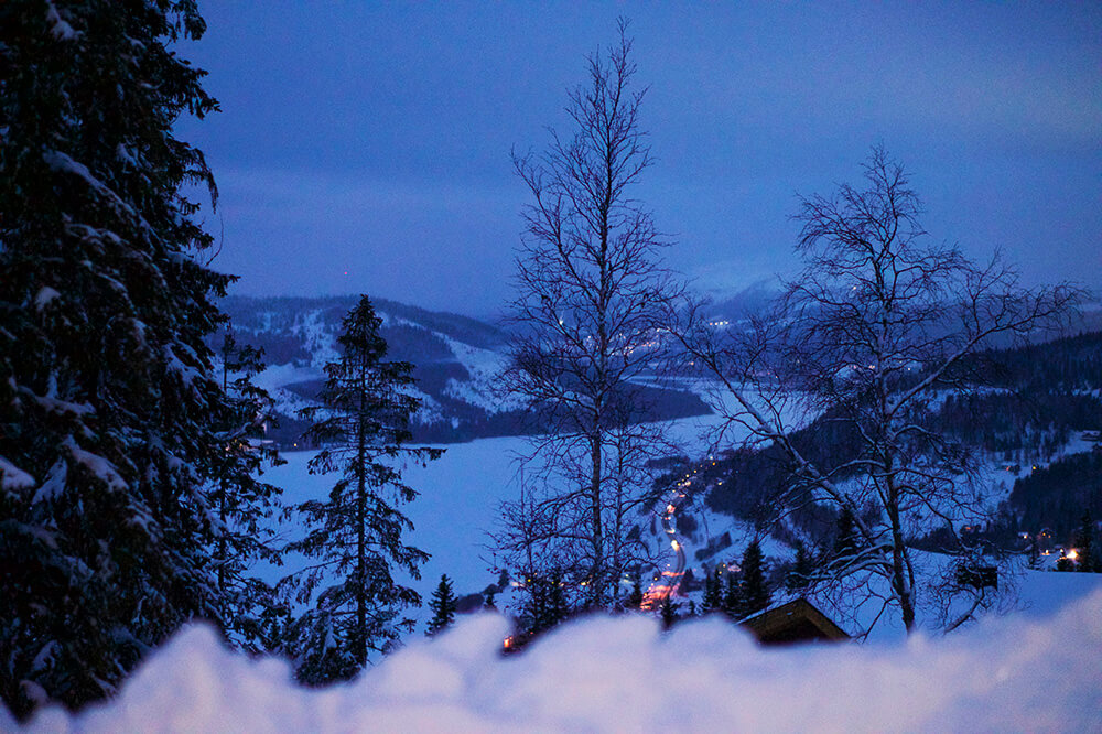 Åre Björnen en tidig vintermorgon