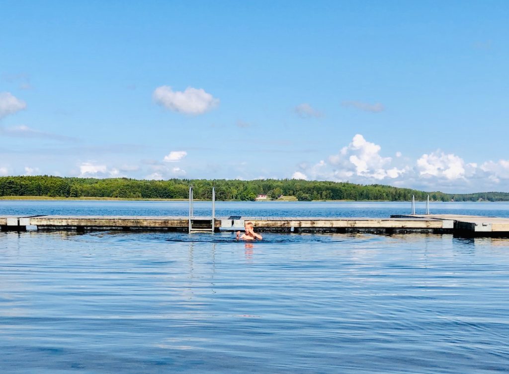 Årets sista dopp - bad i Lejondalssjön