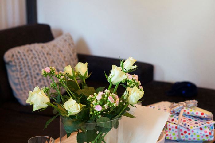 Födelsedagsfika hos syster