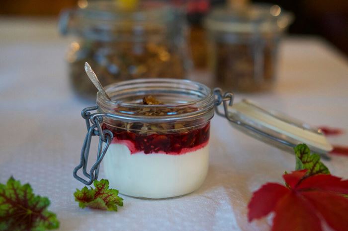 granola med yoghurt och bär