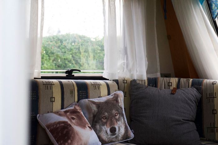 Vår husvagn invändigt
