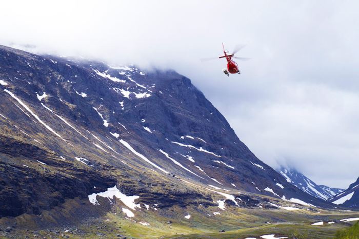Helikopter i Kebnekaise