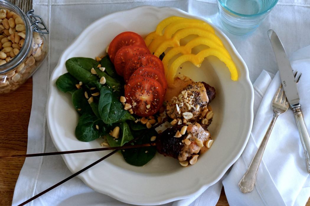 kottfarsspett jordnotssas recept