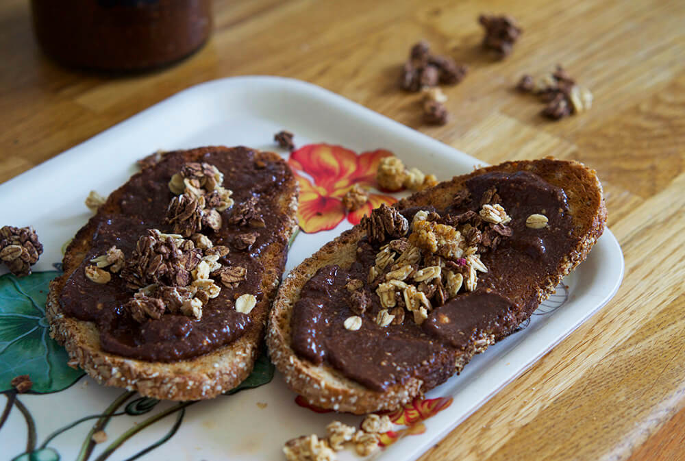 nyttig nutella på smörgås