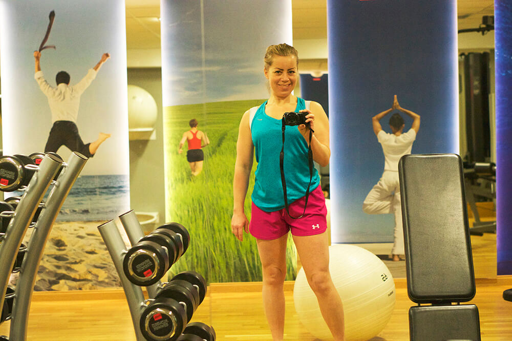 Karin Axelsson på gymmet, Scandic Norr Sundsvall