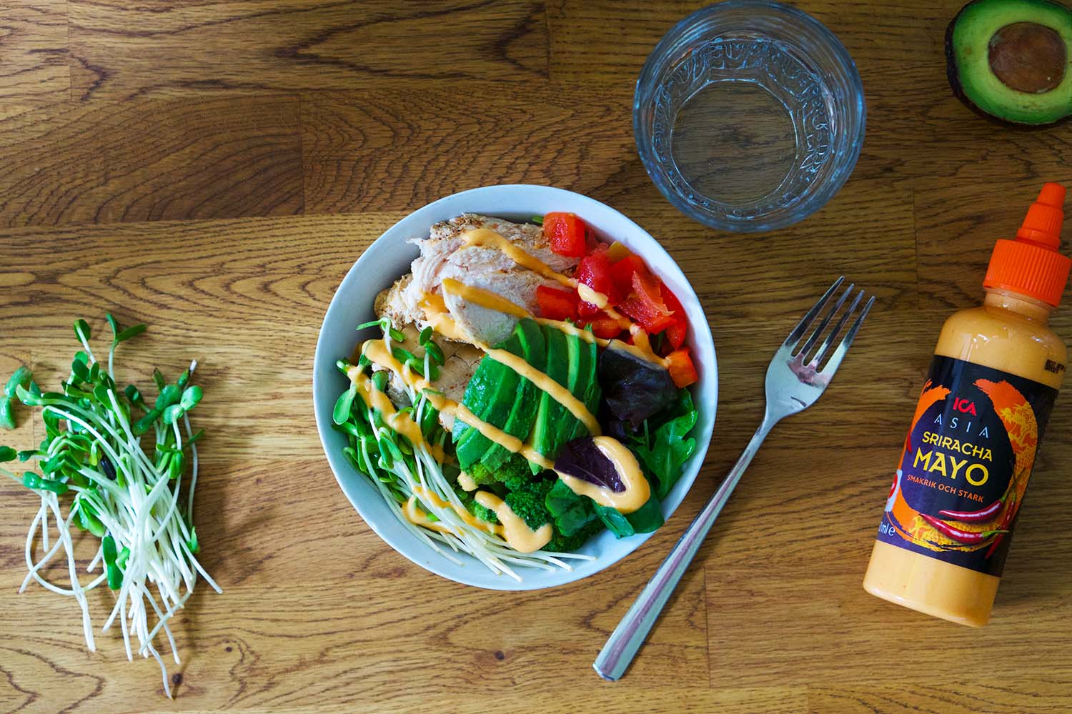 Pokébowl med kyckling recept