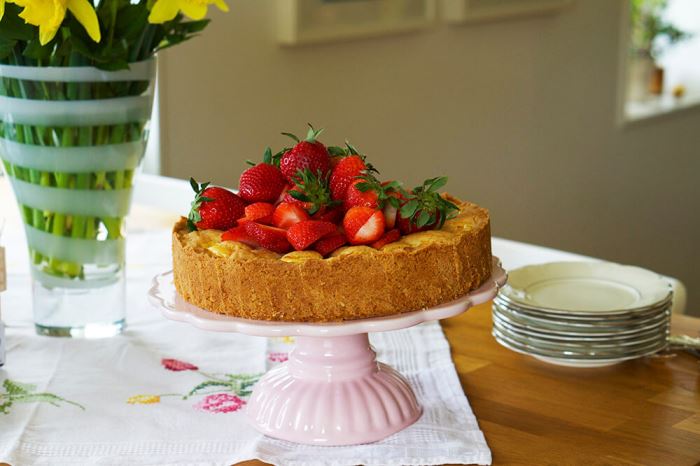 cheesecake med jordgubbar