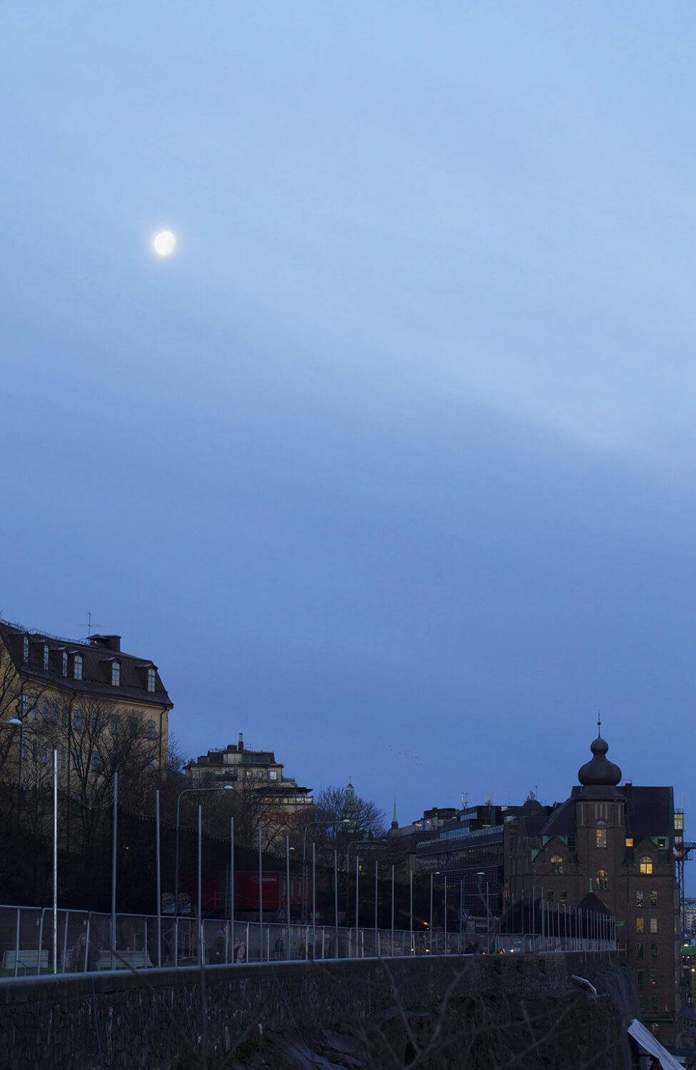 Stockholm från Södermalm en vintermorgon