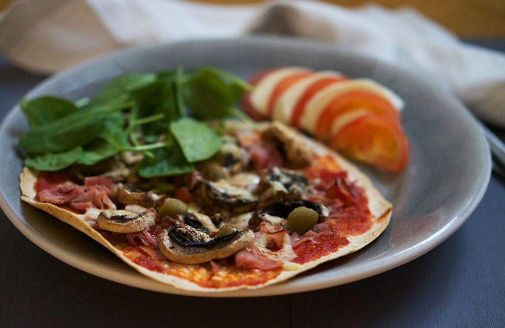 Tortillapizza skinka