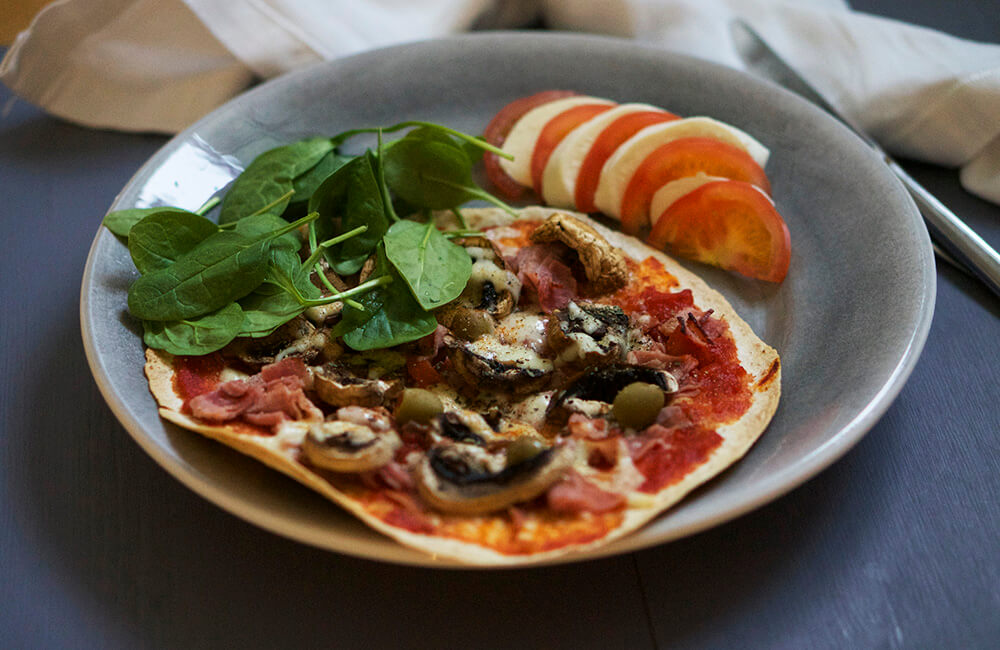Tortillapizza skinka