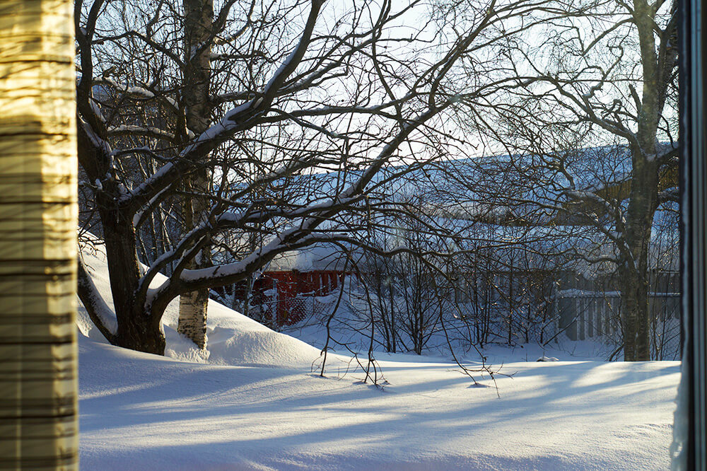 Vinter utanför hotellet i Sundsvall