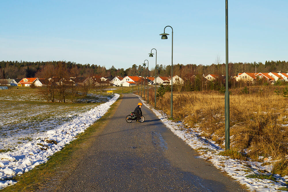 Cykling en vinterdag i december