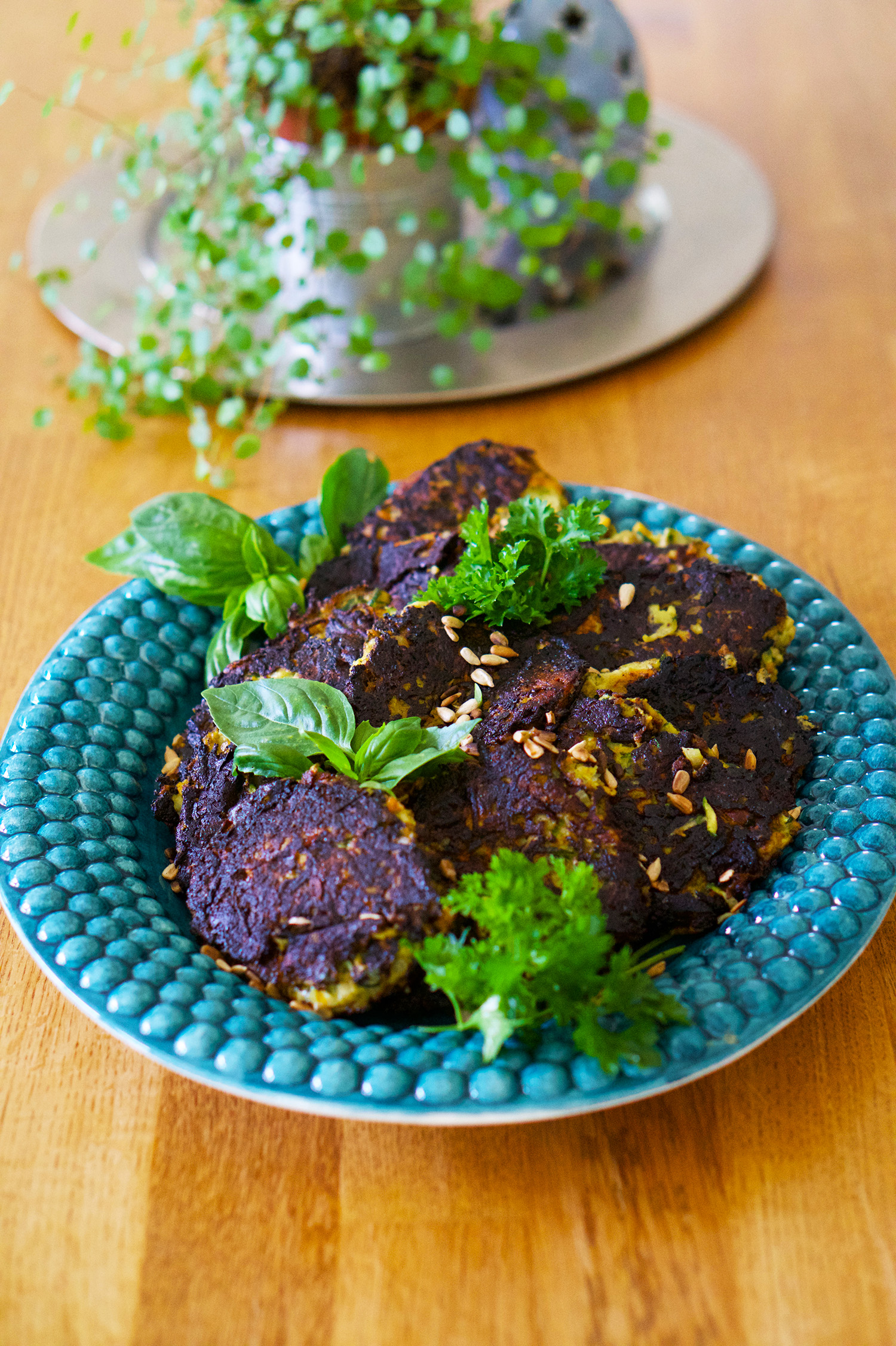 Zucchinibiffar från trädgården - mitt recept