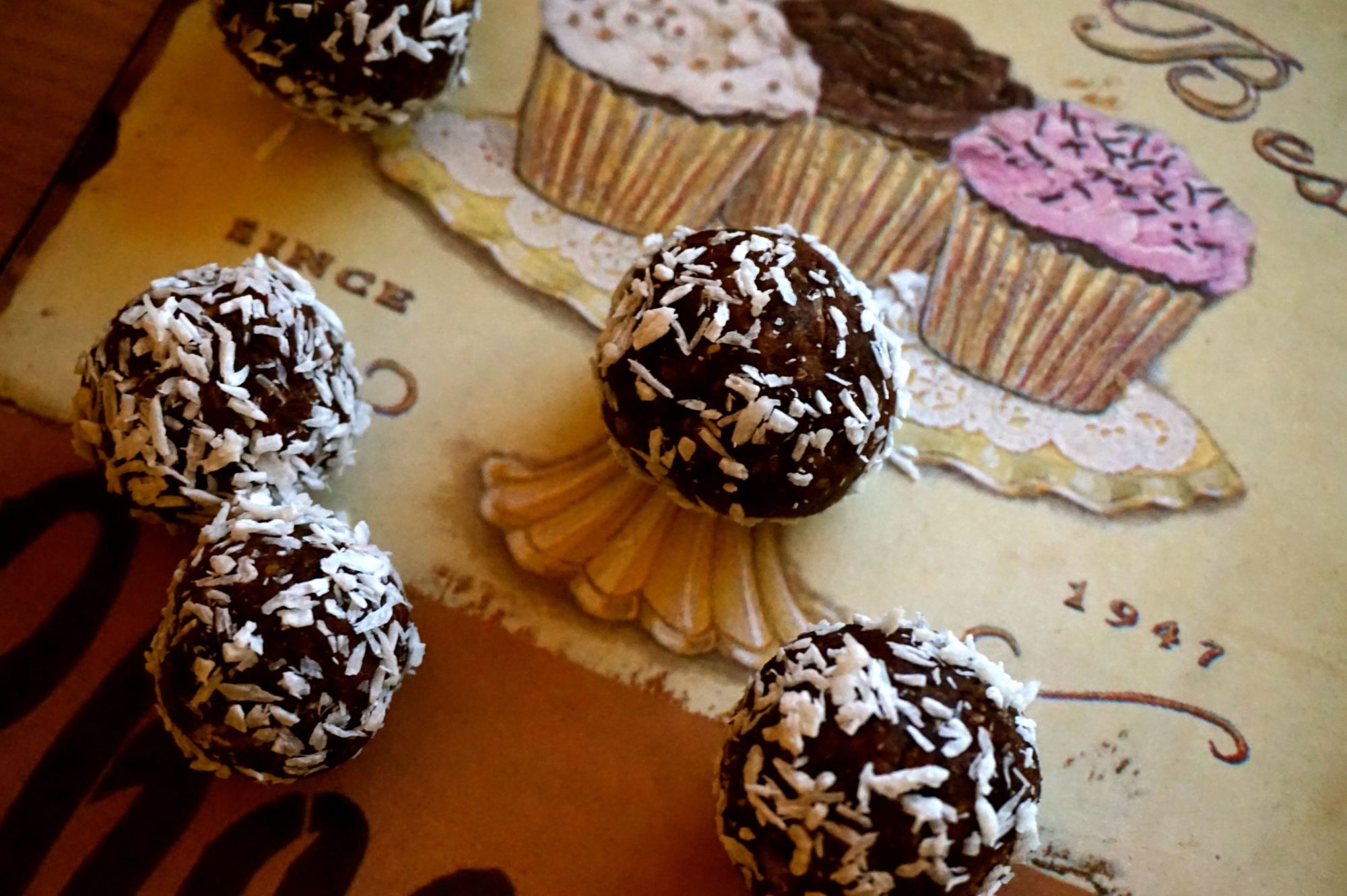 Chokladbollar av proteinpulver