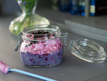 Overnight Oats blåbär kardemumma