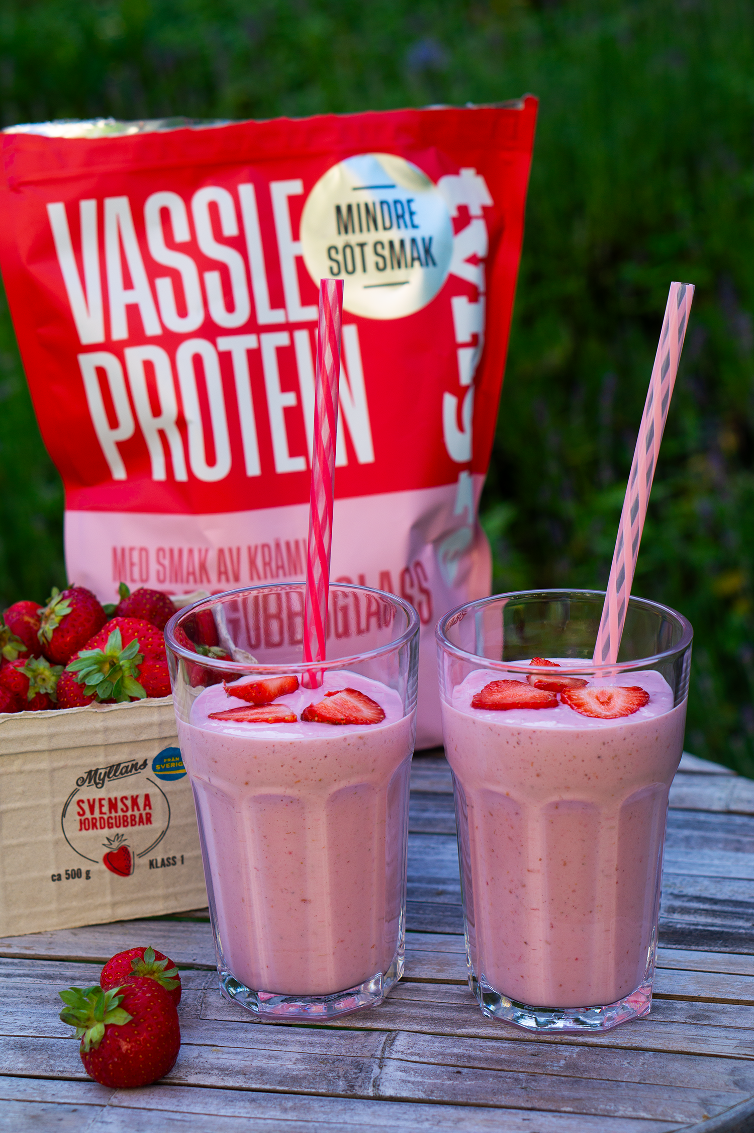 Proteinrik och nyttig jordgubbssmoothie