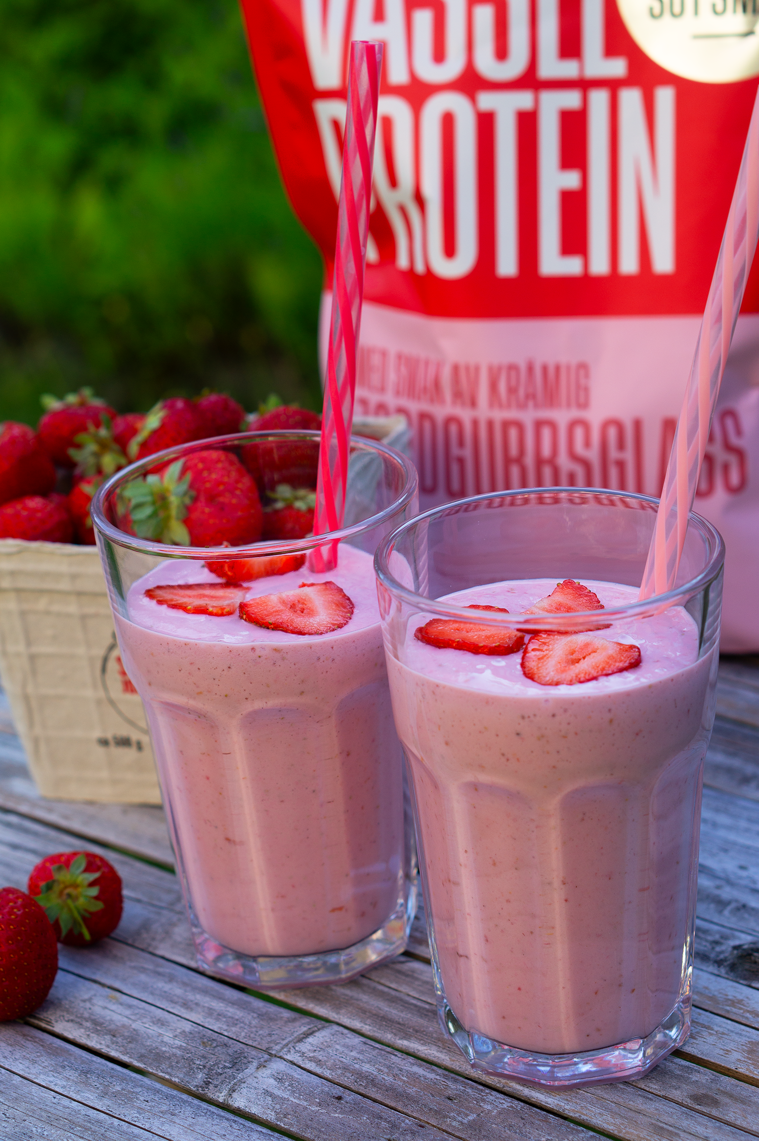 Proteinrik och nyttig jordgubbssmoothie