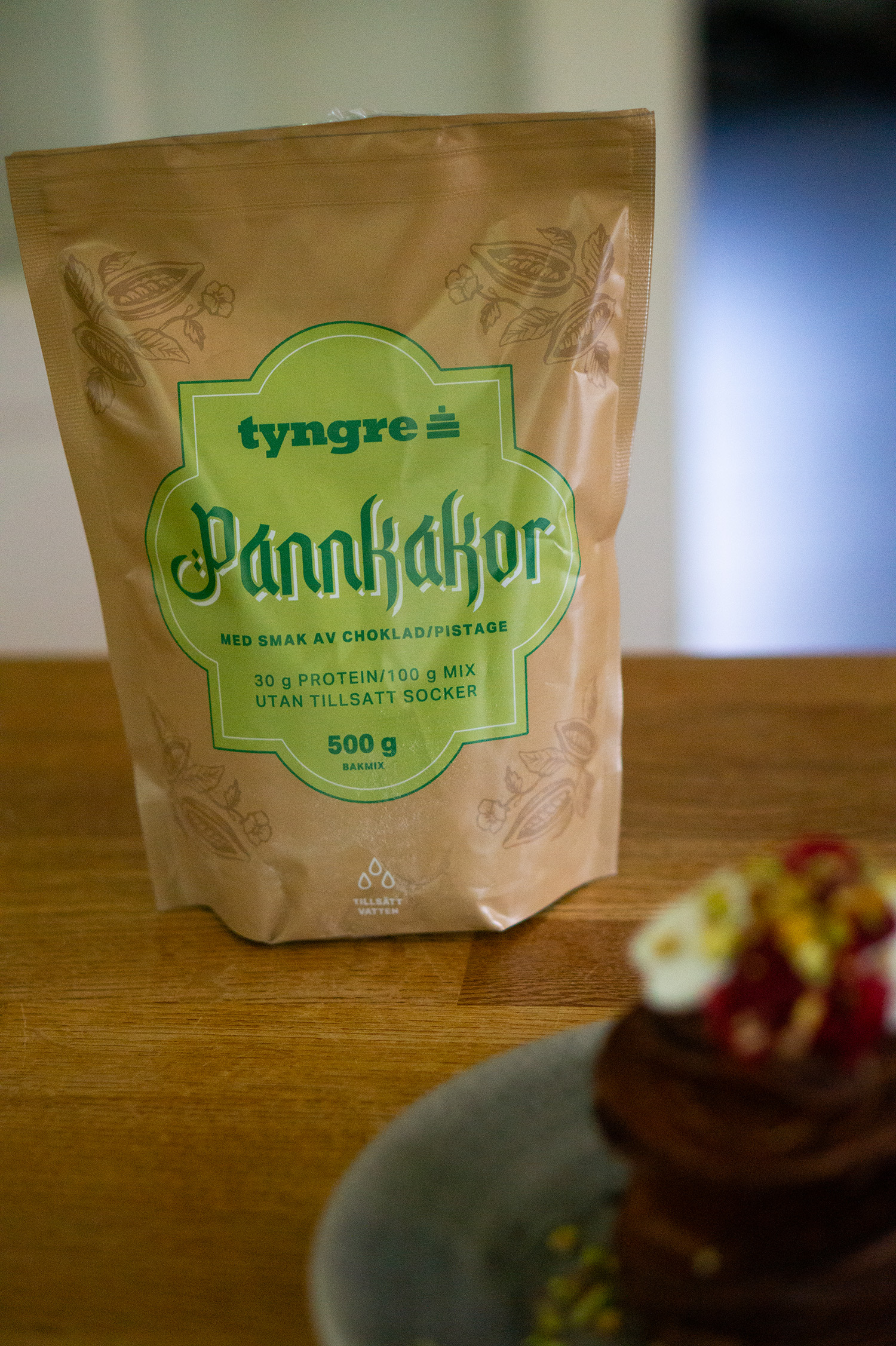 Pannkaksmix från Tyngre med choklad och pistage