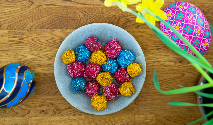 Färgglada chokladbollar