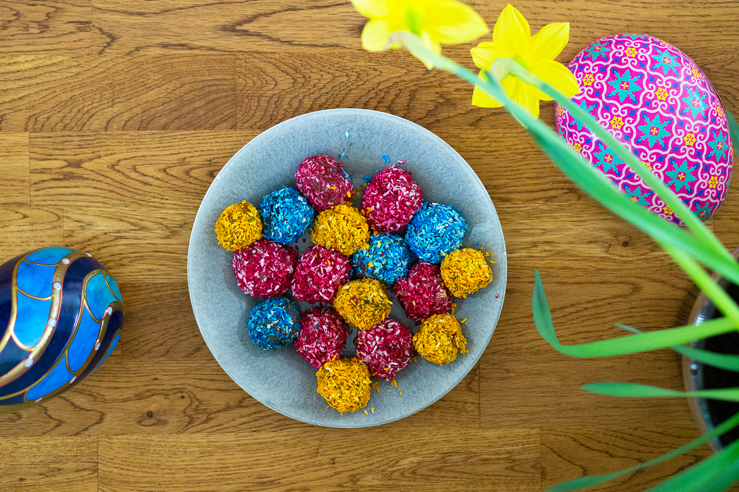 Färgglada chokladbollar